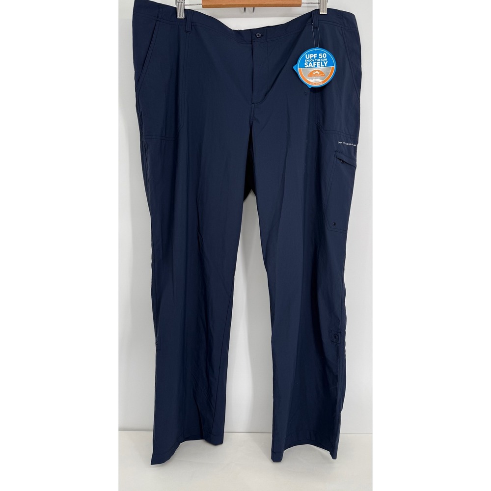 Columbia PFG Navy Blue Omni-Shade UPF 50 Fishing Pants Plus Sz 22W